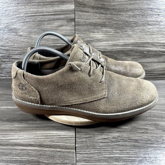 Timberland Men's Front Country Taupe‎ Suede 3-Eye Plain Travel Oxford Shoes Sz 9 - Picture 1 of 8
